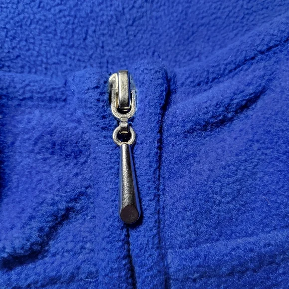 Women's Blue Full Zip Fleece Jacket With Stand-Up Collar - Picture 5 of 10